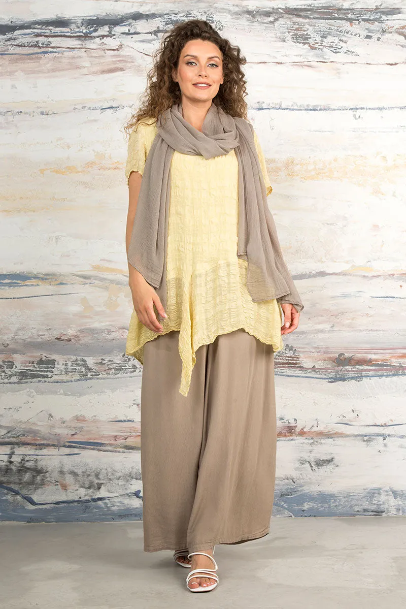 Wide Cappuccino Viscose Trousers