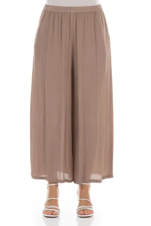 Wide Cappuccino Viscose Trousers