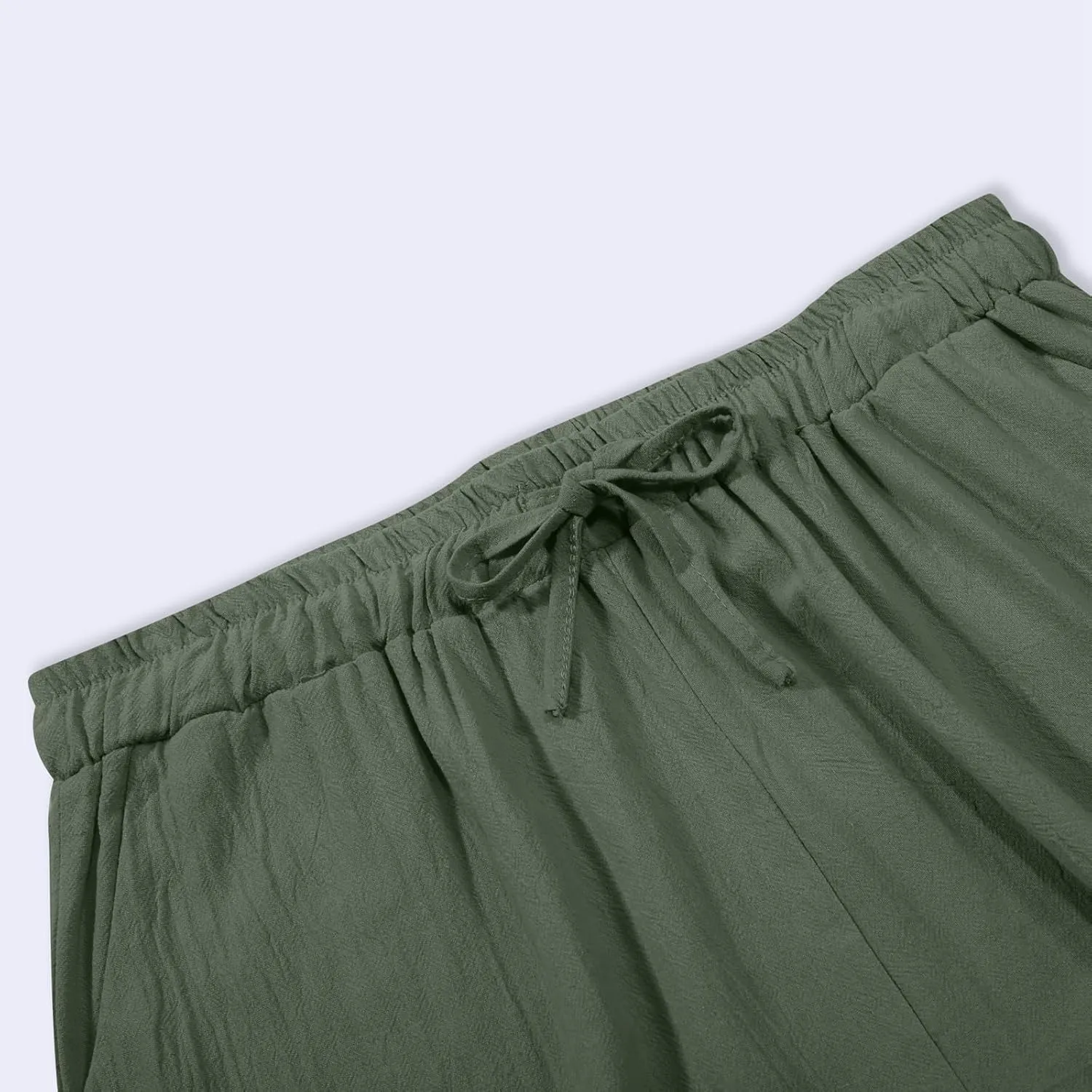 Wide Leg Cotton Linen Pants Women Summer Solid Lounge Trousers with Pockets Comfy Soft Loose Flowy Baggy Casual Pants