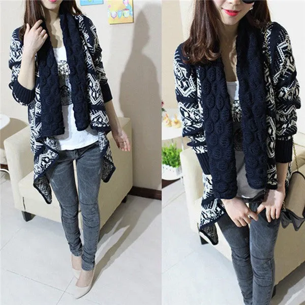 Women Autumn Ladies Knitted Cardigan Casual Outwear Sweater Jacket Coat