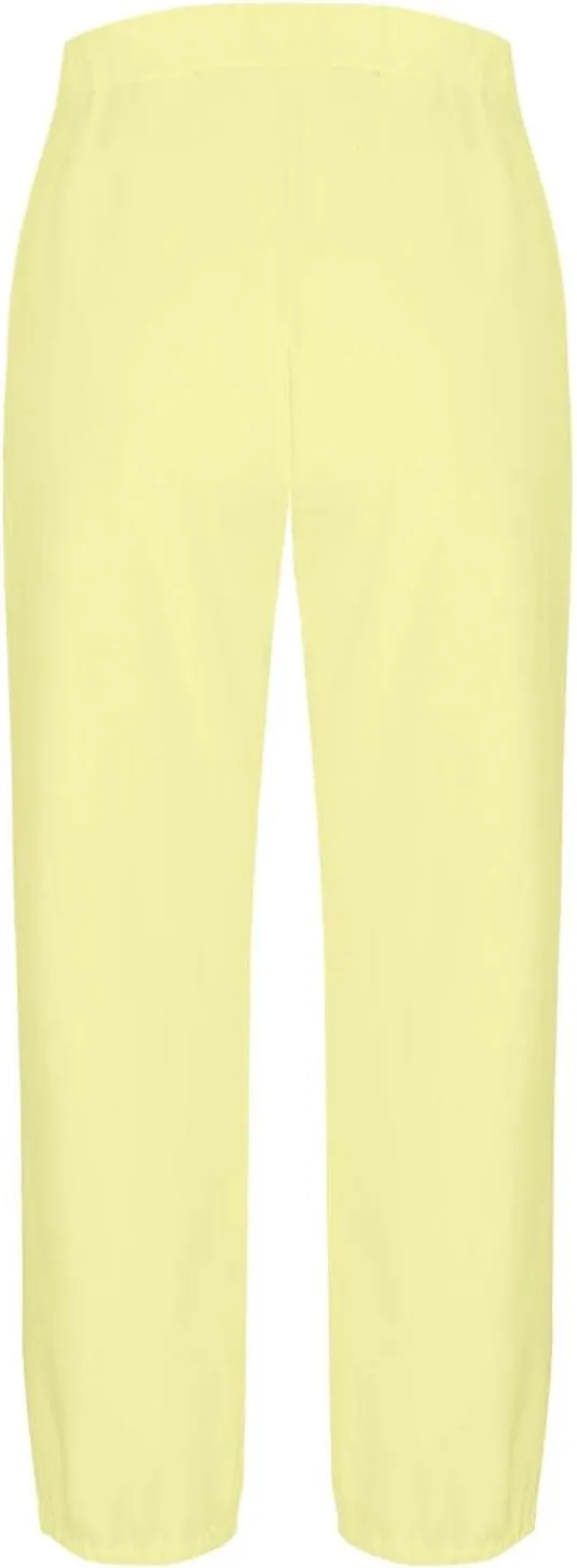 Women Linen Capri Pants Summer Casual Drawstring Elastic High Waist Pants Baggy Wide Leg Cropped Lounge Trousers