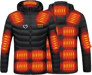 Women Men Heated Jacket, 4 Heating Modes 19 Heating Zones Winter Thermal Coats Cold Weather Ski Fishing Gear