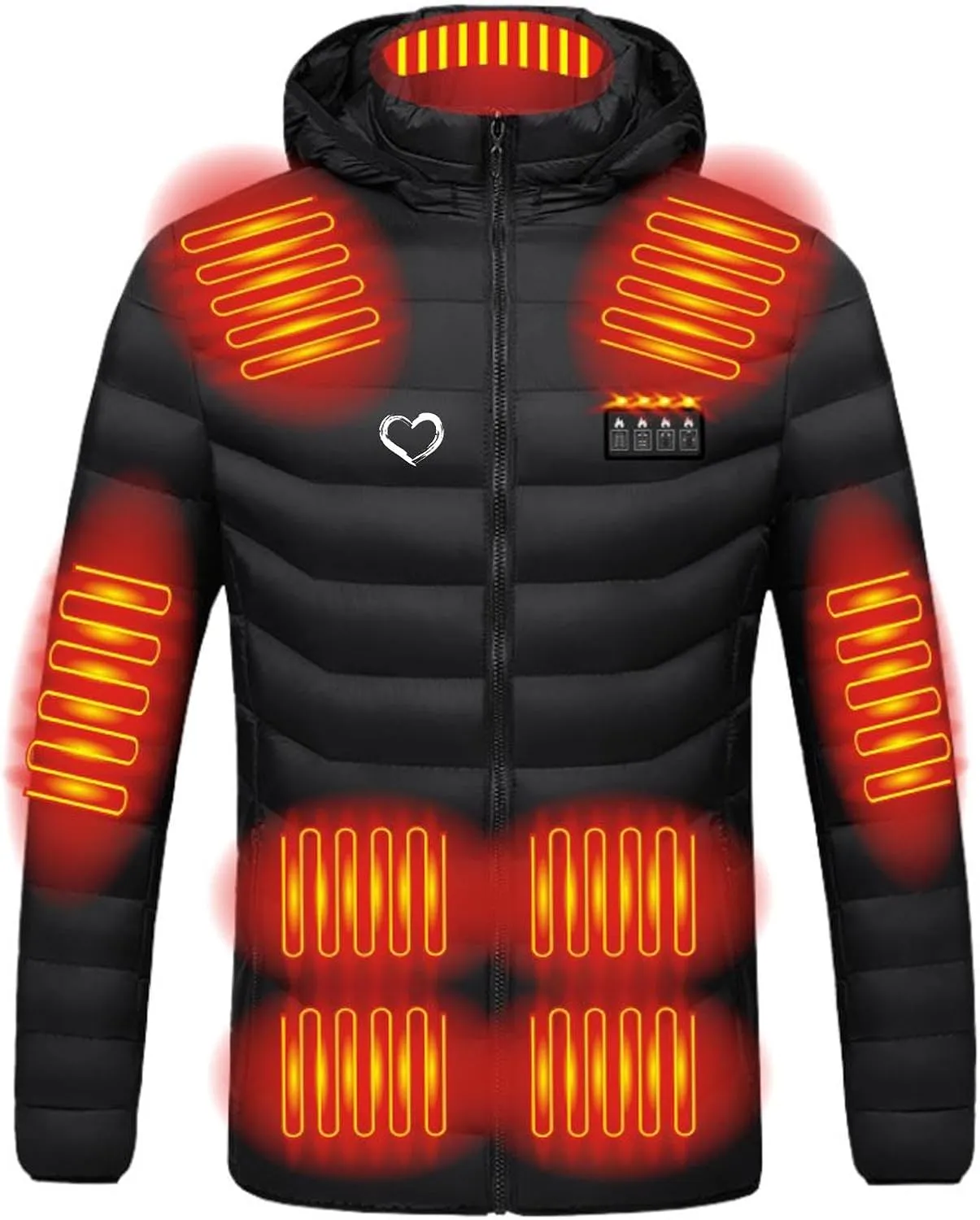 Women Men Heated Jacket, 4 Heating Modes 19 Heating Zones Winter Thermal Coats Cold Weather Ski Fishing Gear