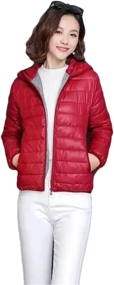 Women Short Cotton-Padded Jacket Down Cotton Coat Light Thin Quilted Lattice Parkas Tops Coats Picture color4 M