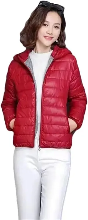 Women Short Cotton-Padded Jacket Down Cotton Coat Light Thin Quilted Lattice Parkas Tops Coats Picture color4 M