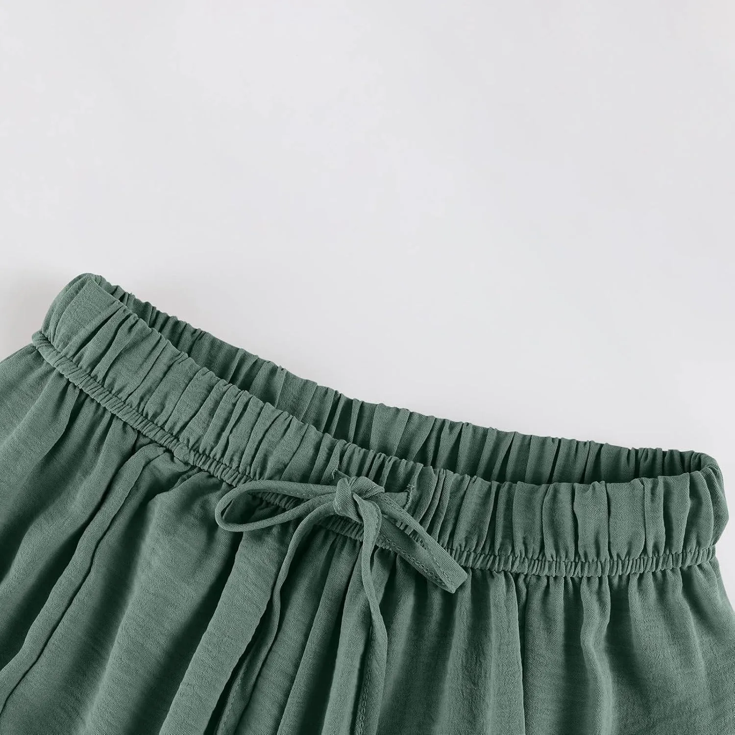 Women Summer Beach Vacation Pants Wide Leg High Waisted Drawstring Pants Casual Boho Loose Trendy Palazzo Clothes