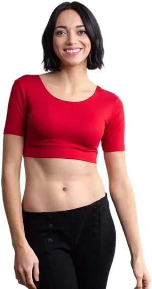 Women Tank Top Boyfriend Tee HALFTEE Half Sleeve Layering Crop Undershirt for Women & Teens XS-3X