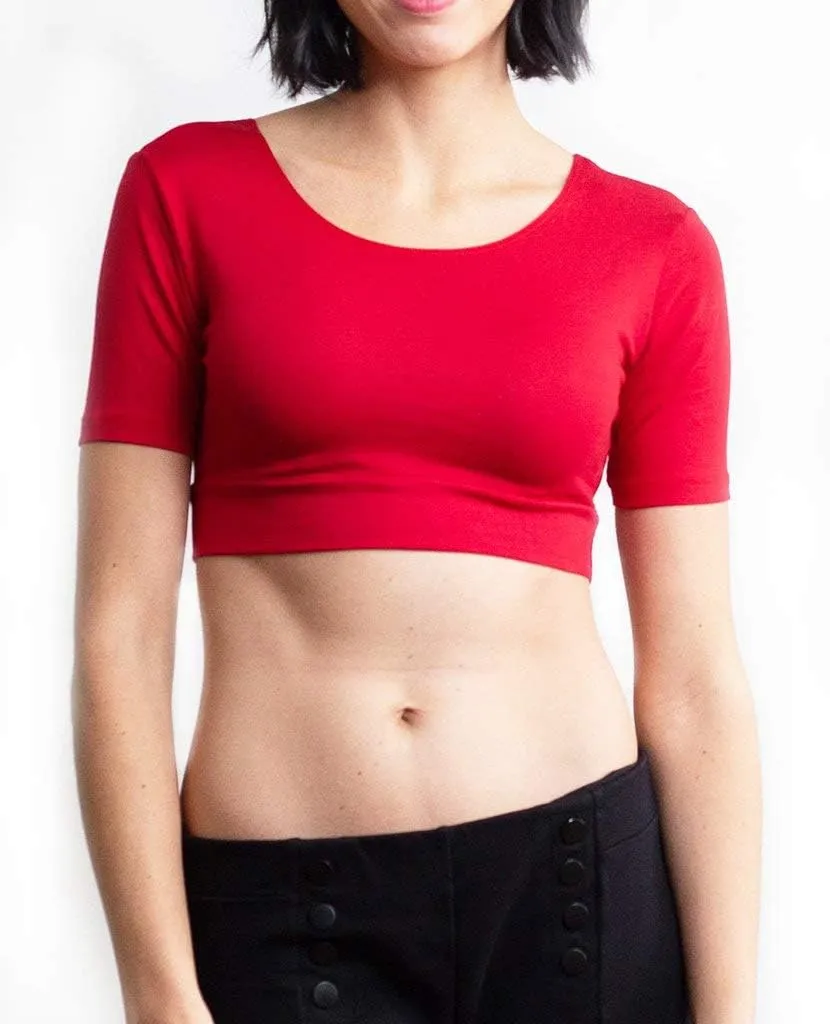 Women Tank Top Boyfriend Tee HALFTEE Half Sleeve Layering Crop Undershirt for Women & Teens XS-3X