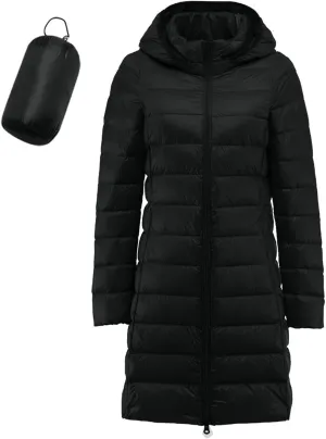 Womens Black Puffer Jacket Women's Down Jackets & Parkas White Packable Puffer Jacket Women Long Womens Winter Hooded Coat Waterproof Warm Long Puffer Jacket Parka Parkas for Women