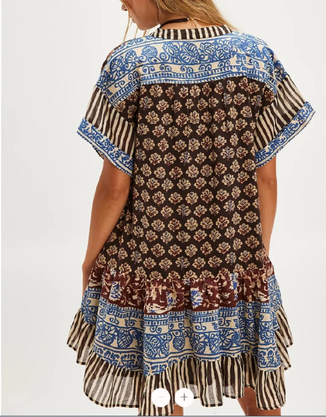 Womens Boho Mini Dress Y2k Floral Deep V-Neck Puff Sleeve Short Dresses Summer Causal Flowy Beach Sundress