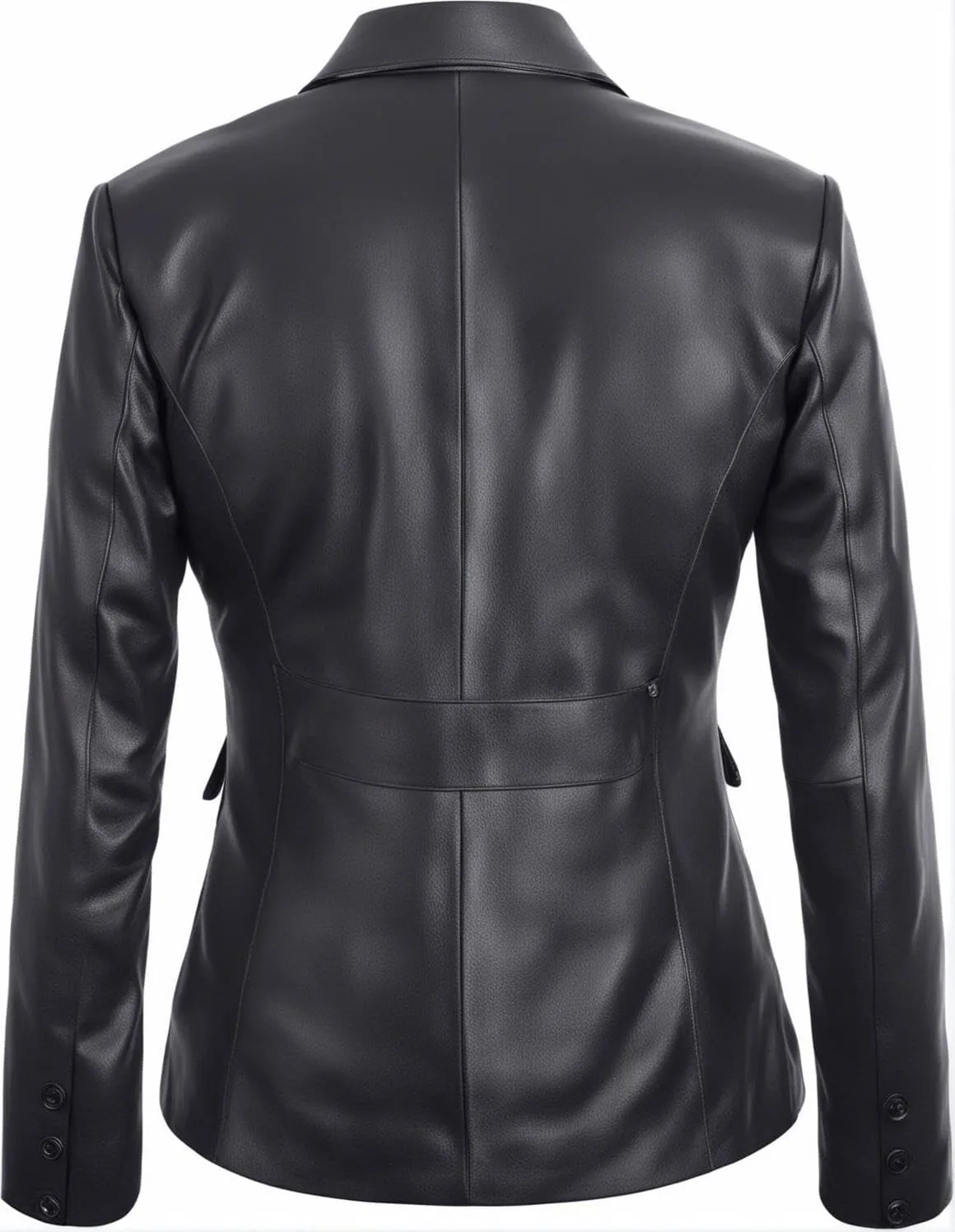 Women's Classic 2-Button Lambskin Leather Blazer Women - Casual Coat Long Sleeves Suit Style Leather Jacket