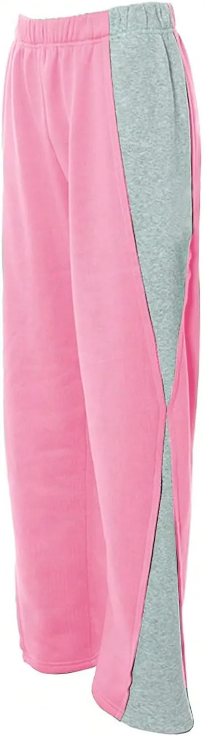 Women's Color Block Wide Leg Sweatpants Casual Elastic Waist Jogger Pants Trousers