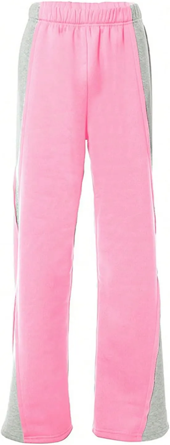 Women's Color Block Wide Leg Sweatpants Casual Elastic Waist Jogger Pants Trousers