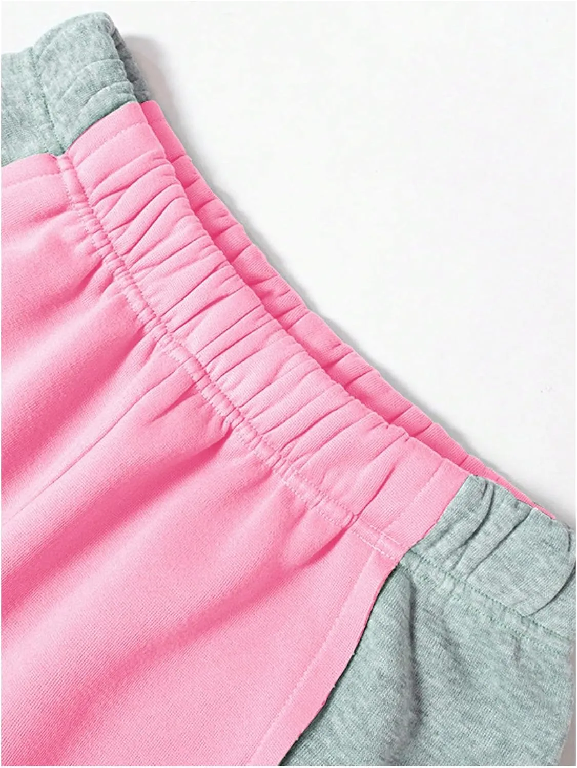 Women's Color Block Wide Leg Sweatpants Casual Elastic Waist Jogger Pants Trousers