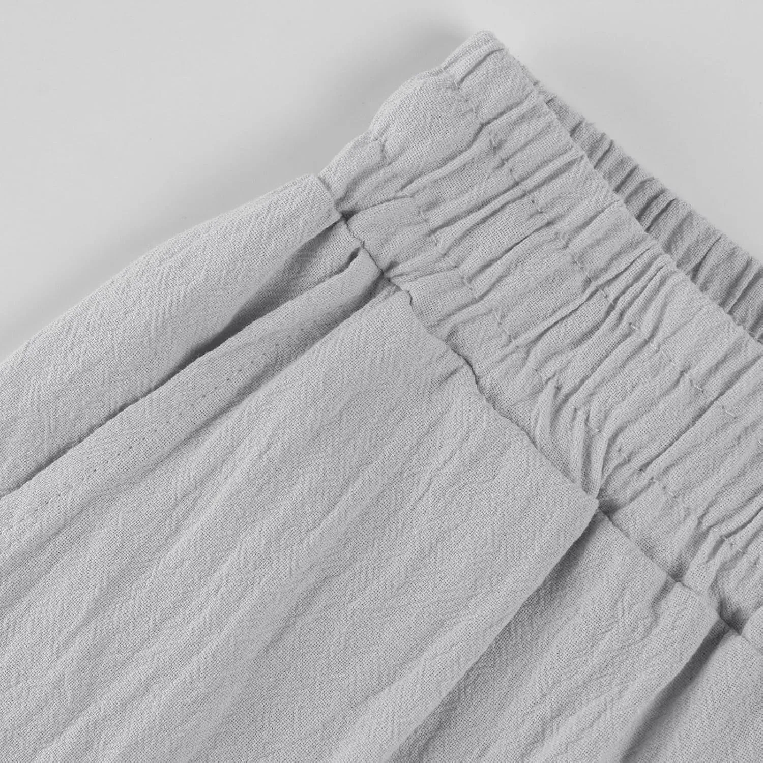 Womens Cotton Linen Cropped Pants 2025 Summer Lounge High Waisted Stretch Capris Drawstring Trousers with Pocket