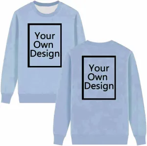 Womens Custom Shirts Design Your Own Sweatshirts Crewneck Fall Long Sleeve Tops, Add Your Text, Photo