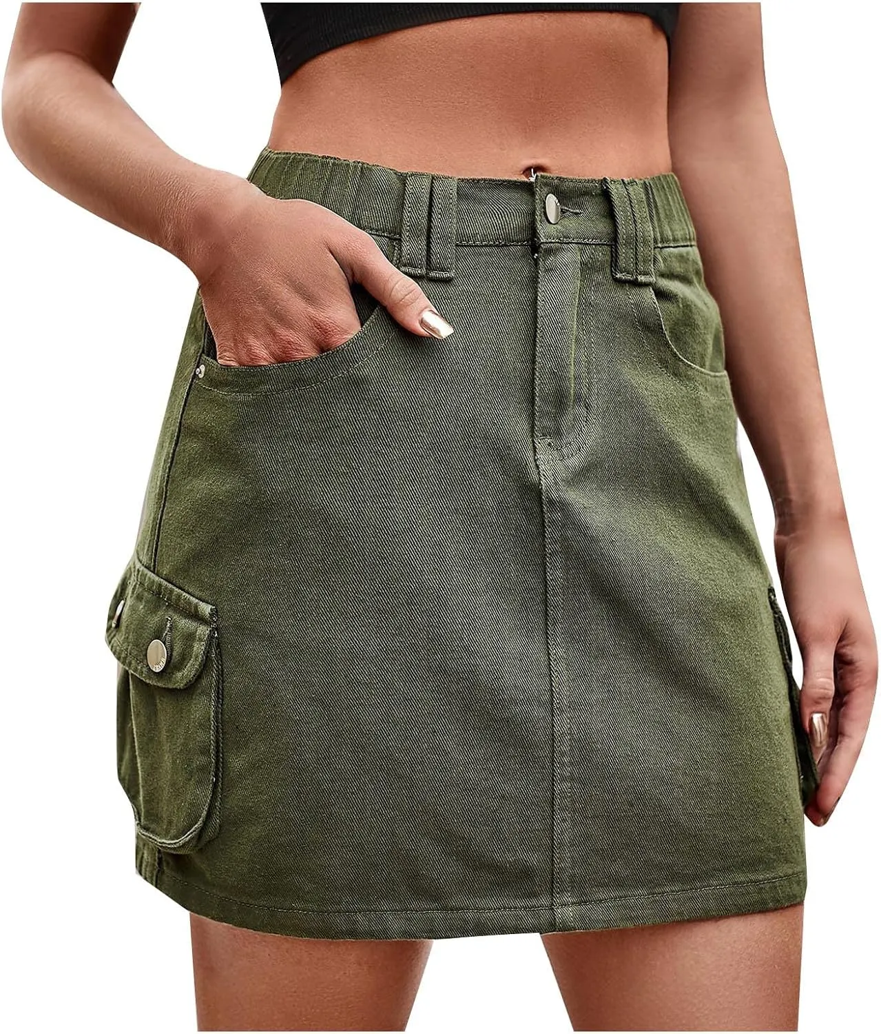 Women's Fashion Denim Skirts Stretchy High Waisted Short Skirt Teen Girls Y2K Cute Going Out Vacation Work Jean Skirt