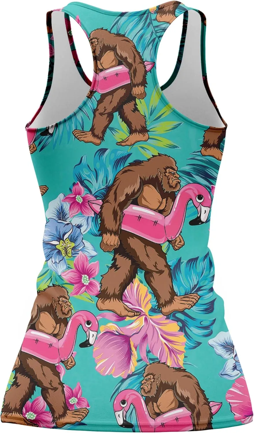 Womens Graphic Tank Tops Racerback Sleeveless Summer Leopard Print Top Neon Workout Shirt