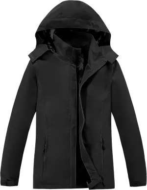 Women's Lightweight Rain Jacket with Hood, Waterproof Travel Jacket