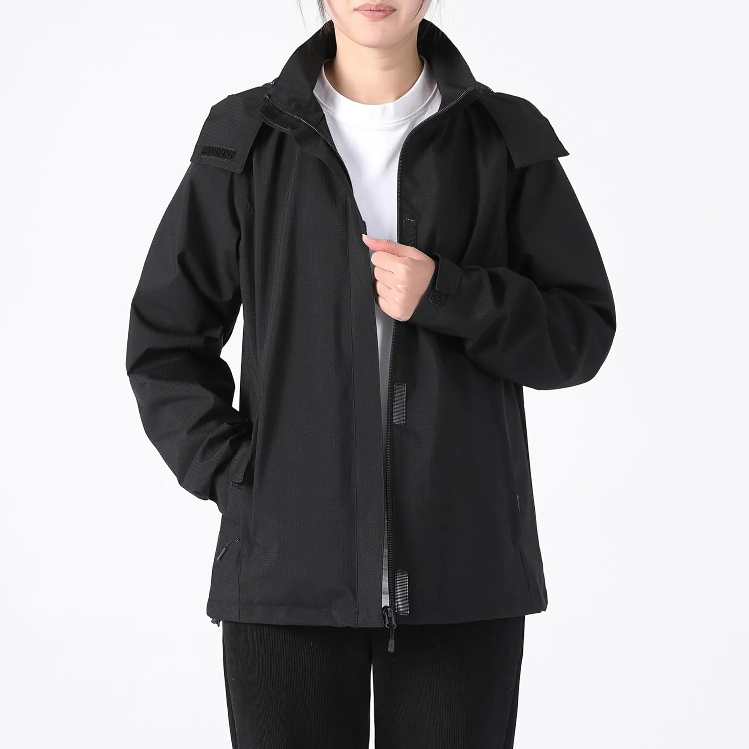 Women's Lightweight Rain Jacket with Hood, Waterproof Travel Jacket