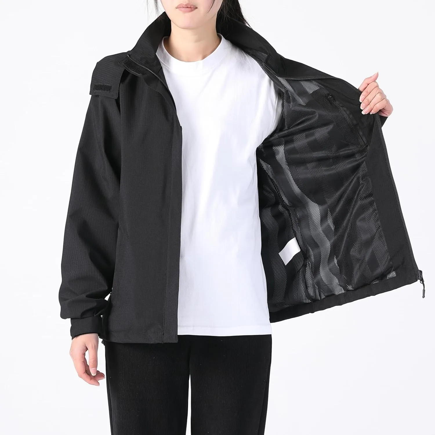 Women's Lightweight Rain Jacket with Hood, Waterproof Travel Jacket