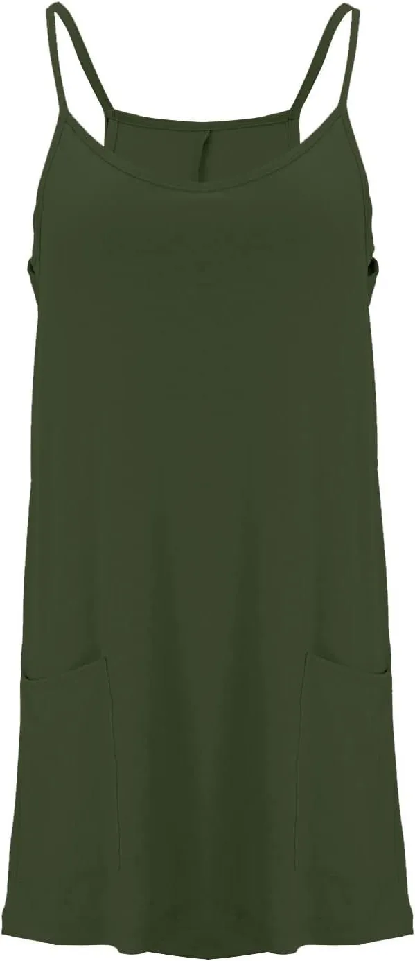 Womens Tennis Dress Workout Dress with Shorts Sleeveless Spaghetti Straps Going Out Golf Athletic Dresses