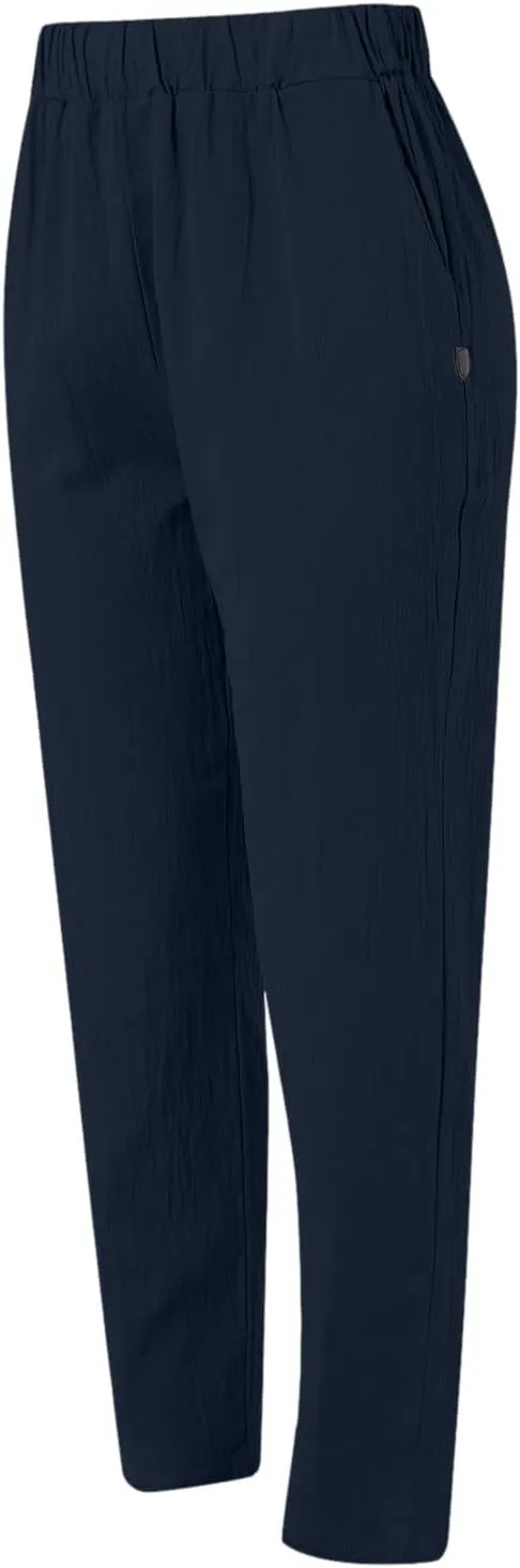Womens Wide Leg Linen Pants Summer Beach Lounge Trousers Casual Fashion Solid Color Vacation Clothes for Women