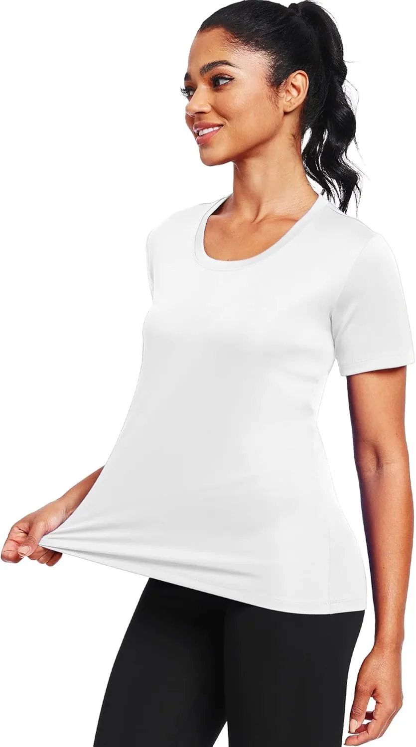 Workout Tops for Women Short Sleeve Athletic Shirts UPF 50  Sun Protection Quick Dry Running T Shirts