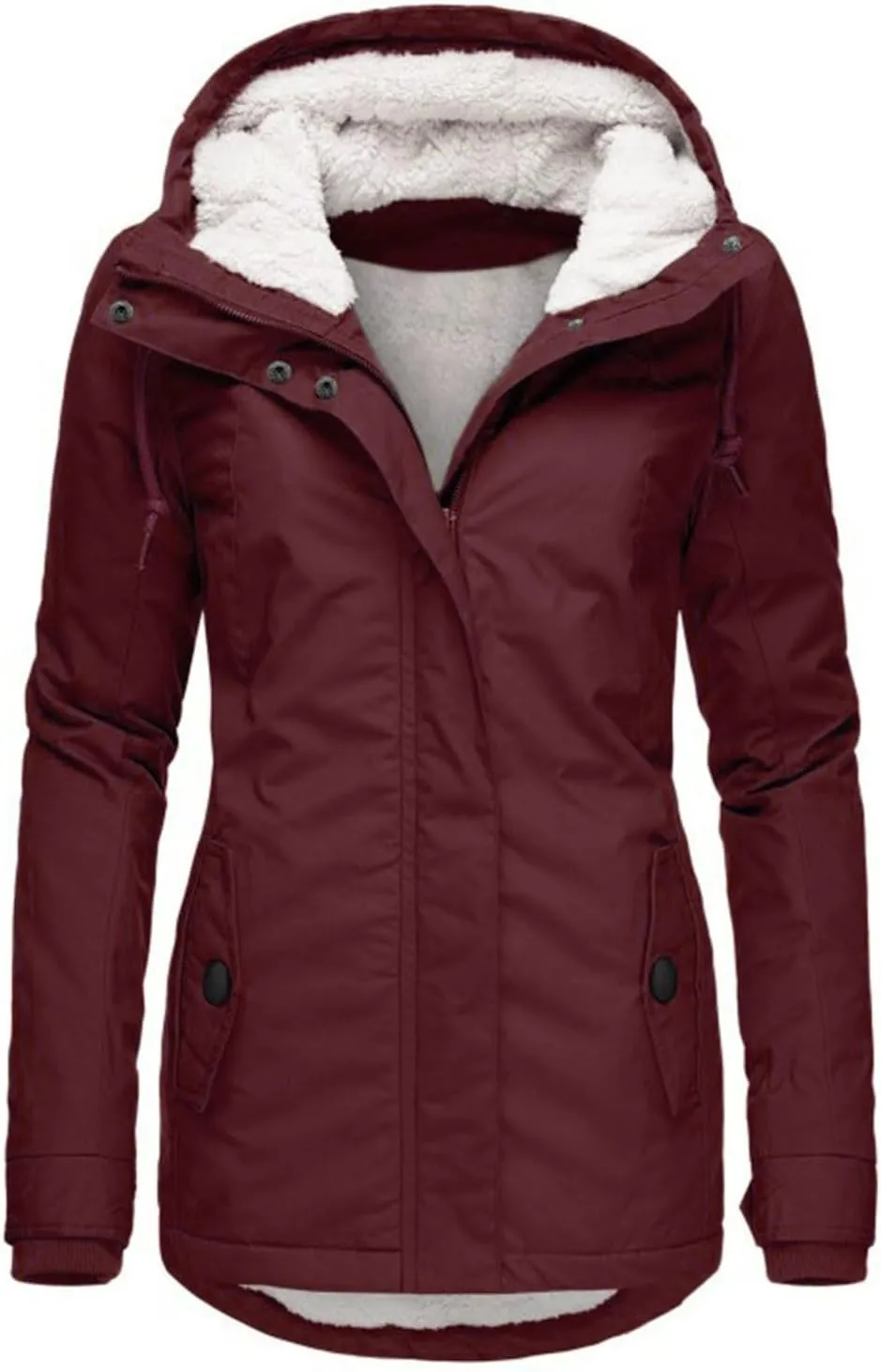 Wowomens Warm Fleece Jacket Coat Zipper Cardigans Tops Windbreaker Jackets Plus Size Fall Heated Jacket Sweats Fuzzy