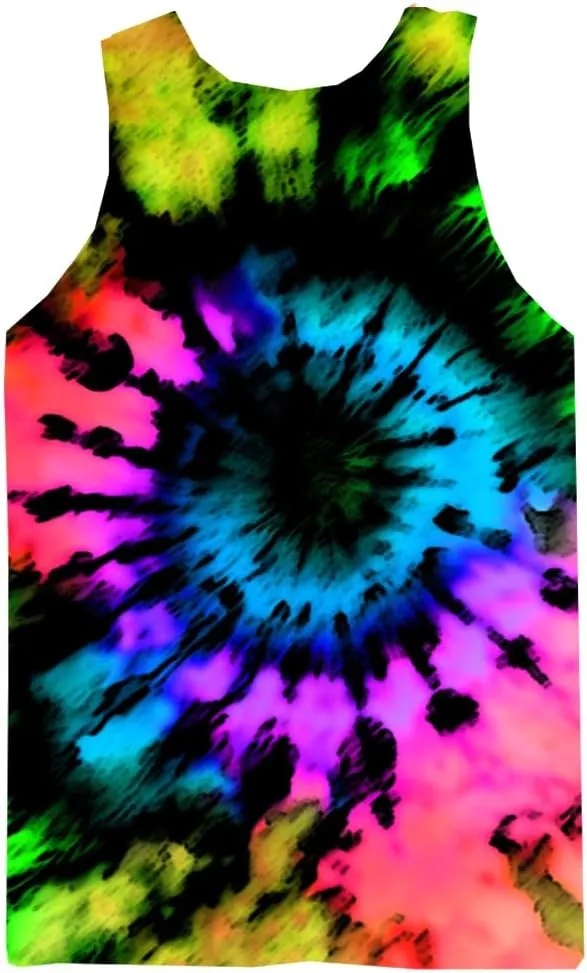 Wuiliy 3D Tank Tops For Men Colorful Sleeveless Print T Shirt Rainbow Beach Gym Vest Tee