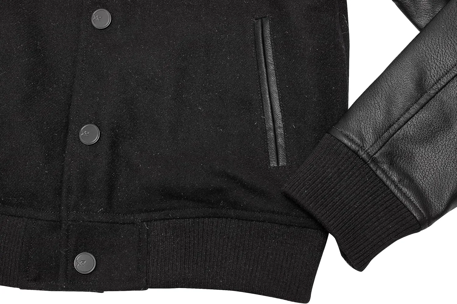 X RAY Boys Outerwear Coat with Faux Leather (S - XL), Wool Varsity Bomber Jacket for Kids W/Grainy PU Sleeves for Boys