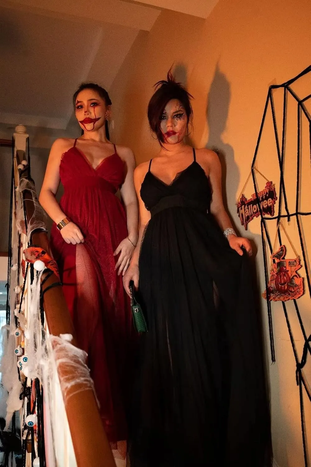 XXTAXN Women's Sexy Deep V Neck Split Cocktail Party Formal Bridesmaid Maxi Dress