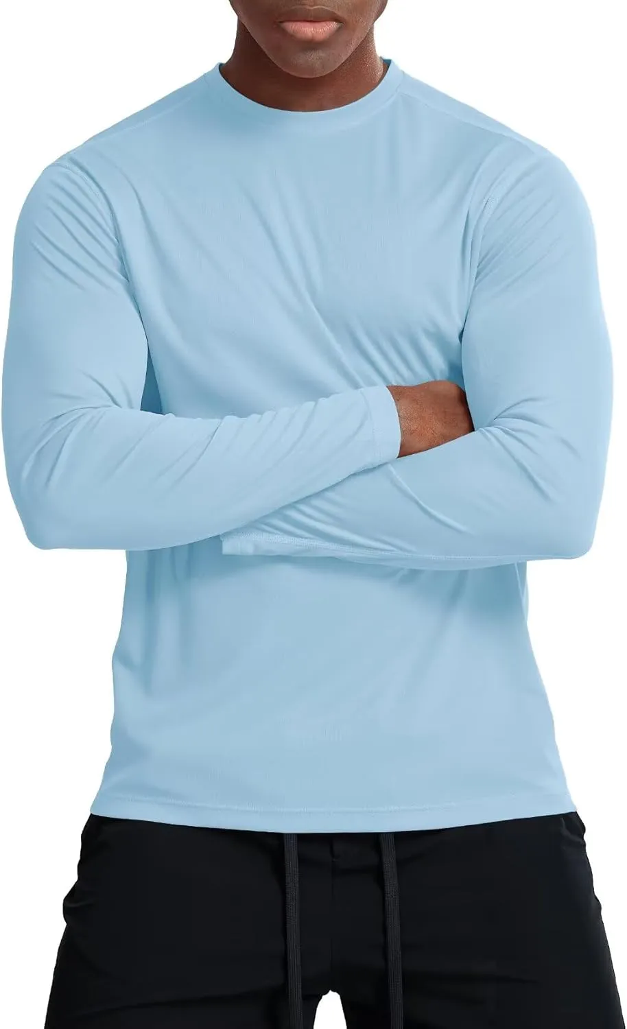 Zengjo Moisture Wicking Athletic Shirts for Men Long Sleeve Workout Running Gym Performance Tee UV/Sun Protection