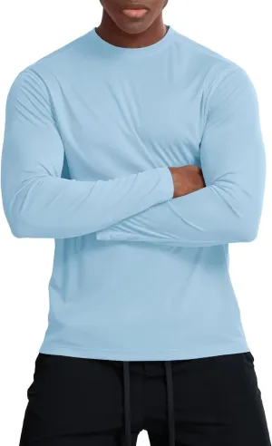 Zengjo Moisture Wicking Athletic Shirts for Men Long Sleeve Workout Running Gym Performance Tee UV/Sun Protection
