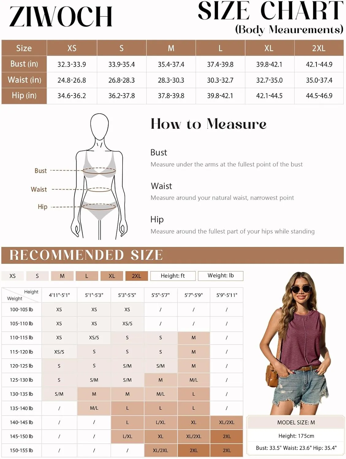 ZIWOCH Womens Tank Tops Crew Neck Sleeveless Tshirts Solid Color Casual Loose Fit Tee Shirts