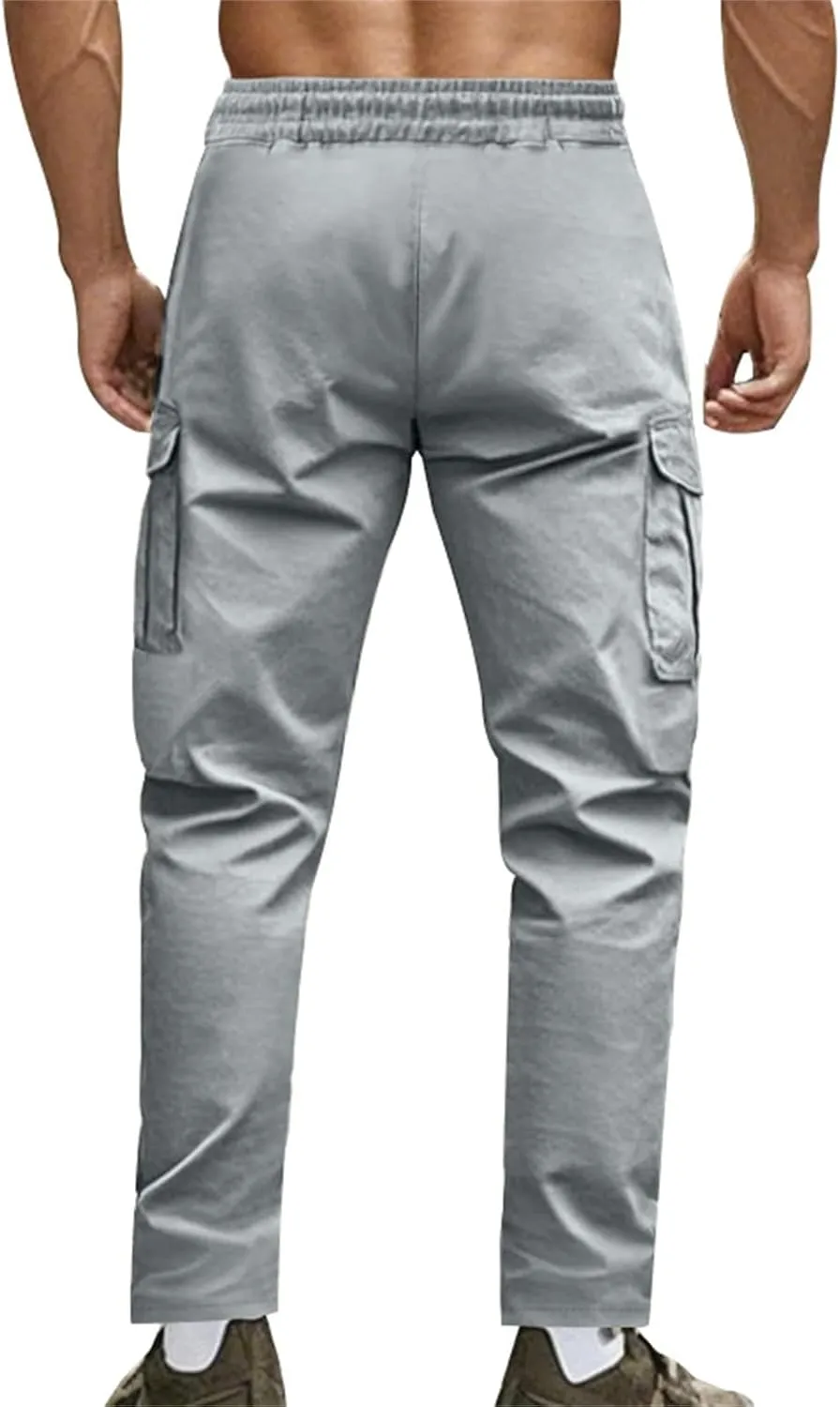 ZYXTIM Cargo Sweatpants for Men Elastic Waist Work Joggers Trousers Stretch Casual Tactical Work Bottoms with Multi Pockets