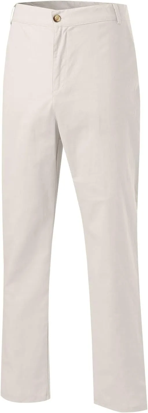 ZYXTIM Cotton Linen Trousers for Men Flat Front Lightweight Casual Work Pants Quick Dry Summer Beach Yoga Pants with Pockets
