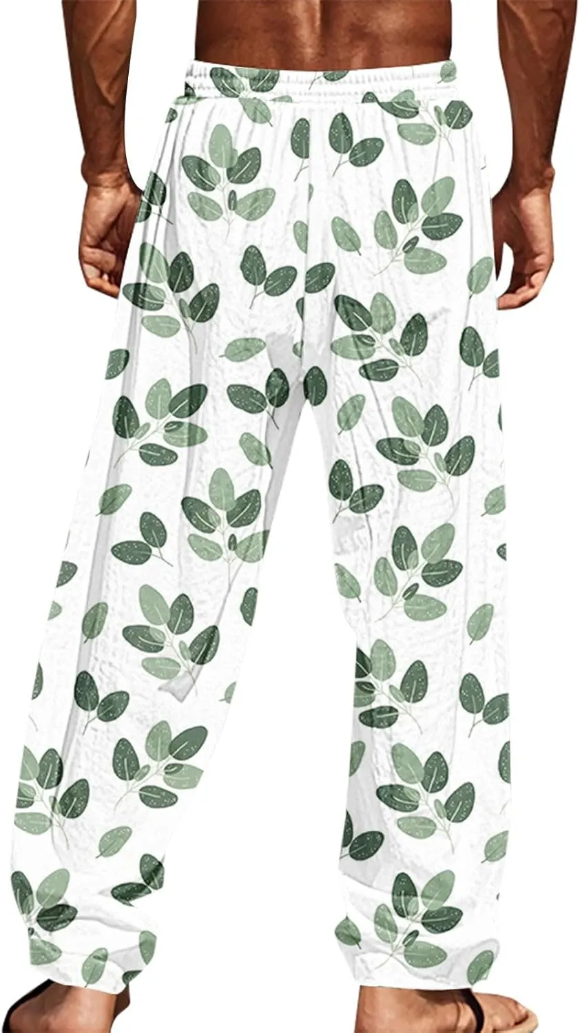 ZYXTIM Hawaiian Beach Summer Pants for Men Cute Graphic Straight Leg Fashion Travel Casual Trousers Loose Comfy Loungewear